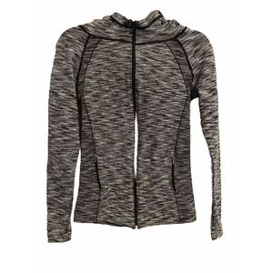 IAB MFG Women's Gray Black Full Zip Athletic Top Shirt Long Sleeve Size Large‎